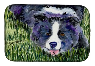 Border Collie Dish Drying Mat (Breed: Border Collie 1)