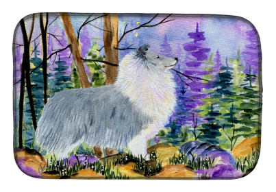 Sheltie Dish Drying Mat (Breed: Sheltie/Shetland Sheepdog 1)