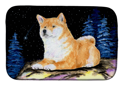 Starry Night Shiba Inu Dish Drying Mat (Breed: Shiba Inu)
