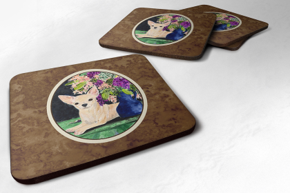 Chihuahua Foam Coaster Set of 4 (Color: SS8289FC, size: 3.5 x 3.5)