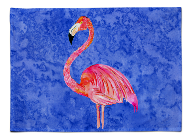 Flamingo on Yellow Fabric Placemat (Color: Pink Flamingo, size: 15.5 x 12)