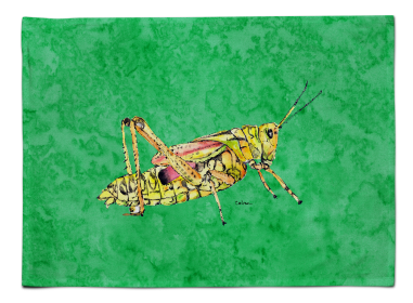 Grasshopper Fabric Placemat (Color: Grasshopper on Green, size: 15.5 x 12)