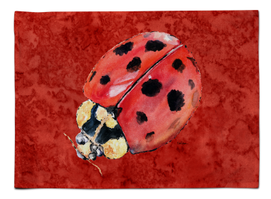 Lady Bug Fabric Placemat (Color: Lady Bug on Deep Red, size: 15.5 x 12)