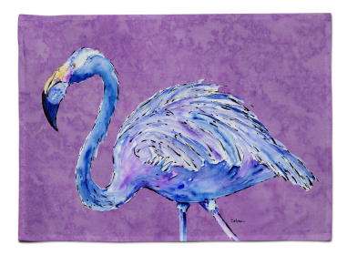 Flamingo on Yellow Fabric Placemat (Color: Flamingo on Purple, size: 15.5 x 12)