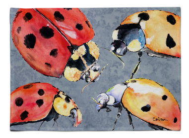 Lady Bug Fabric Placemat (Color: Lady Bug, size: 15.5 x 12)
