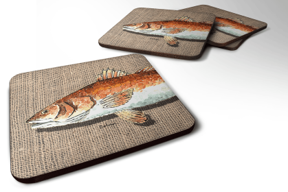 Fish/Sealife Foam Coaster (Color: Red Fish, size: 3.5 x 3.5)