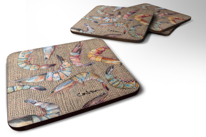 Shrimp Foam Coaster (Color: Shrimp, size: 3.5 x 3.5)