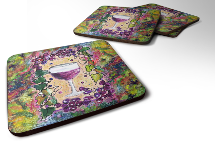 Wine Foam Coaster (Color: Red Wine Glass, size: 3.5 x 3.5)