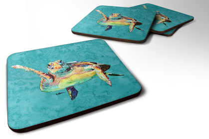 Turtle Foam Coaster (Color: Loggerhead Turtle Hi Five, size: 3.5 x 3.5)