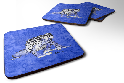 Frog Foam Coaster (Color: Frog on Blue, size: 3.5 x 3.5)