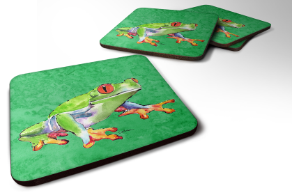 Frog Foam Coaster (Color: Green Tree Frog, size: 3.5 x 3.5)
