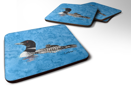 Momma and Baby Loon Foam Coaster (Color: Momma and Baby Loon, size: 3.5 x 3.5)