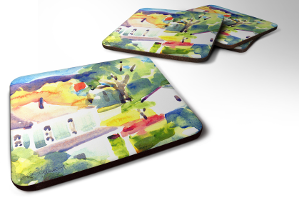 Houses Foam Coaster (Color: Houses 1, size: 3.5 x 3.5)