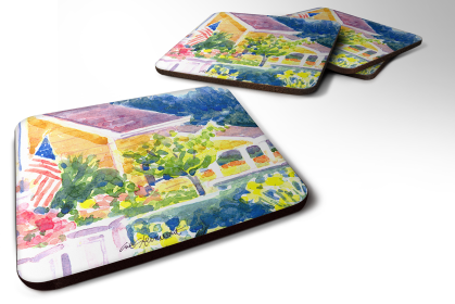 Houses Foam Coaster (Color: Houses, size: 3.5 x 3.5)