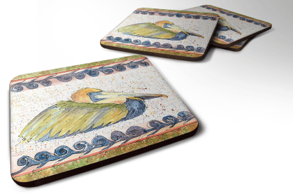 Bird - Foam Coaster (Color: Birds/Bird - Pelican 1, size: 3.5 x 3.5)
