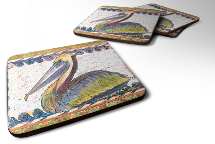 Bird - Foam Coaster (Color: Birds/Bird - Pelican 2, size: 3.5 x 3.5)