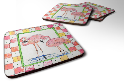 Bird - Foam Coaster (Color: Birds/Bird - Flamingo, size: 3.5 x 3.5)