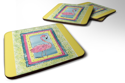 Bird - Foam Coaster (Color: Bird - Flamingo 2, size: 3.5 x 3.5)