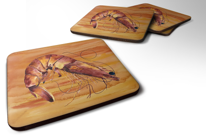 Shrimp Foam Coaster (Color: Cooked Shrimp Spicy Hot, size: 3.5 x 3.5)