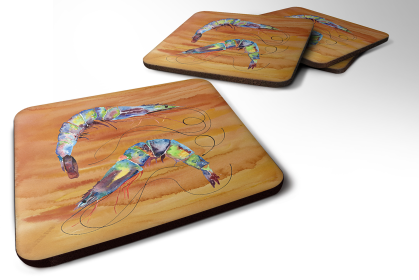 Shrimp Foam Coaster (Color: Shrimp Spicy Hot, size: 3.5 x 3.5)