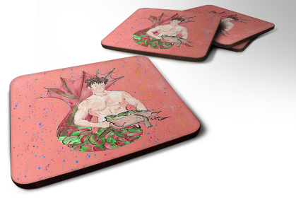 Merman Foam Coaster (Color: Brunette Merman, size: 3.5 x 3.5)