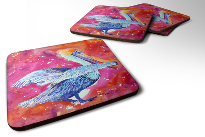 Bird - Foam Coaster (Color: Birds/Bird - Pelican 3, size: 3.5 x 3.5)