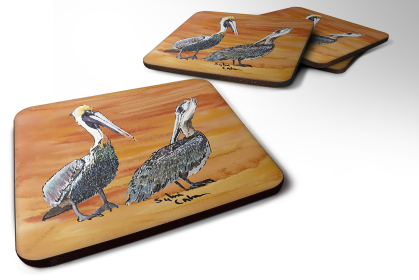 Bird - Foam Coaster (Color: Birds/Bird - Pelican 5, size: 3.5 x 3.5)