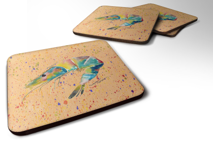 Shrimp Foam Coaster (Color: Shrimp 4, size: 3.5 x 3.5)