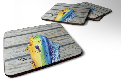 Fish/Sealife Foam Coaster (Color: Mahi Mahi Dolphin Fish, size: 3.5 x 3.5)