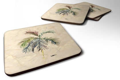 Palm Tree Foam Coaster (Color: Palm Tree #4, size: 3.5 x 3.5)