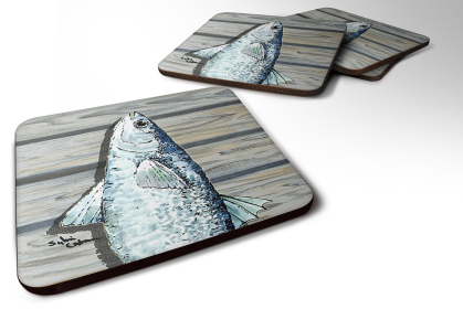 Fish/Sealife Foam Coaster (Color: Mullet Fish on Pier, size: 3.5 x 3.5)