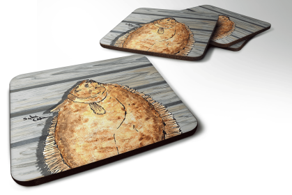 Fish/Sealife Foam Coaster (Color: Fish Flounder, size: 3.5 x 3.5)