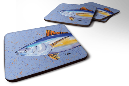 Fish/Sealife Foam Coaster (Color: Tuna on Blue, size: 3.5 x 3.5)