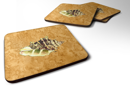 Shell Foam Coaster (Color: Shell, size: 3.5 x 3.5)
