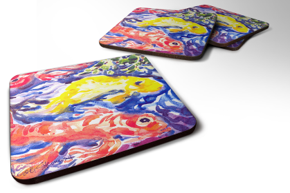 Fish/Sealife Foam Coaster (Color: Fish - Koi in the pond, size: 3.5 x 3.5)
