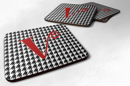 Letter Monogram - Foam Coaster Set of 4 (Letter: V)