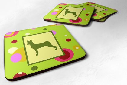 Dog Silhouette Foam Coaster Set of 4 (Dog Breed: Basenji)