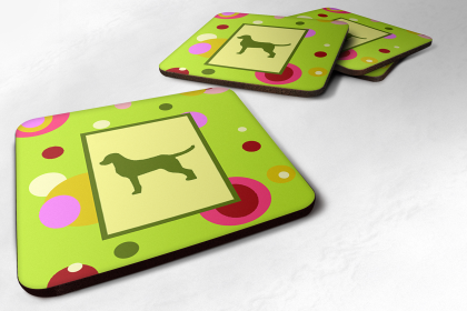Dog Silhouette Foam Coaster Set of 4 (Dog Breed: Chesapeake Bay Retriever)