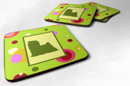 Dog Silhouette Foam Coaster Set of 4 (Dog Breed: Yorkshire Terrier)