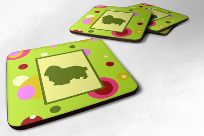 Dog Silhouette Foam Coaster Set of 4 (Dog Breed: Toy Spaniel)