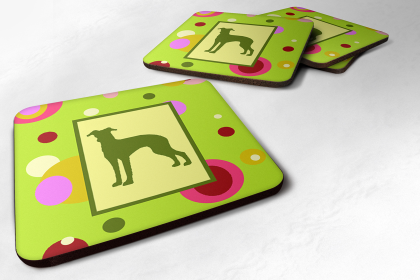 Dog Silhouette Foam Coaster Set of 4 (Dog Breed: Italian Greyhound)