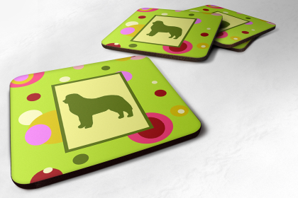 Dog Silhouette Foam Coaster Set of 4 (Dog Breed: Bernese Mountain Dog)