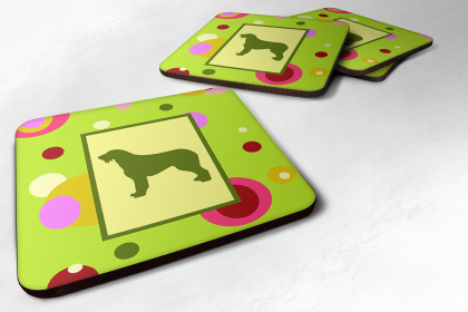 Dog Silhouette Foam Coaster Set of 4 (Dog Breed: Irish Wolfhound)