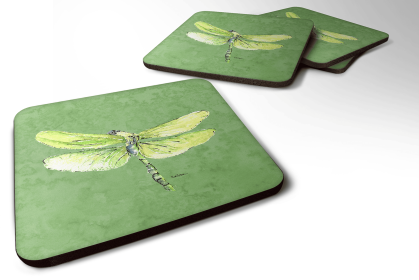 Dragonfly Foam Coaster (Color: Dragonfly on Avacado, size: 3.5 x 3.5)