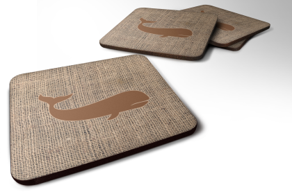 Burlap/Sealife Foam Coaster (Color: Whale Brown, size: 3.5 x 3.5)