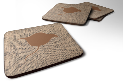 Burlap/Sealife Foam Coaster (Color: Stingray Brown, size: 3.5 x 3.5)