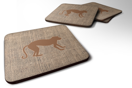 Burlap/Animals Foam Coaster (Color: Monkey Brown, size: 3.5 x 3.5)