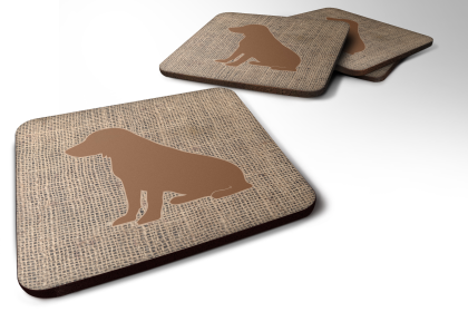 Burlap/Dog Breed Foam Coaster (Color: Boykin Spaniel Brown, size: 3.5 x 3.5)