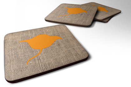 Burlap/Sealife Foam Coaster (Color: Stingray Orange, size: 3.5 x 3.5)