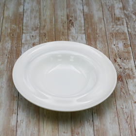 [ Set of 3 ] DEEP PLATE 10" | 25.5 CM 14 FL OZ | 400 ML (Color: White)